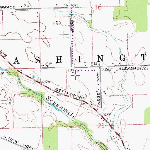 Topographic Map of Lynch's Farms, OH
