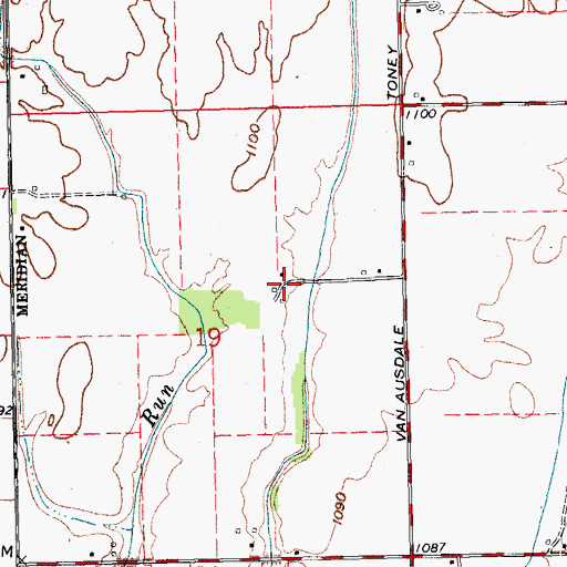 Topographic Map of Kitchel Farm, OH