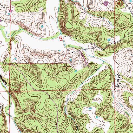 Topographic Map of Benton-Hale Cemetery, MO
