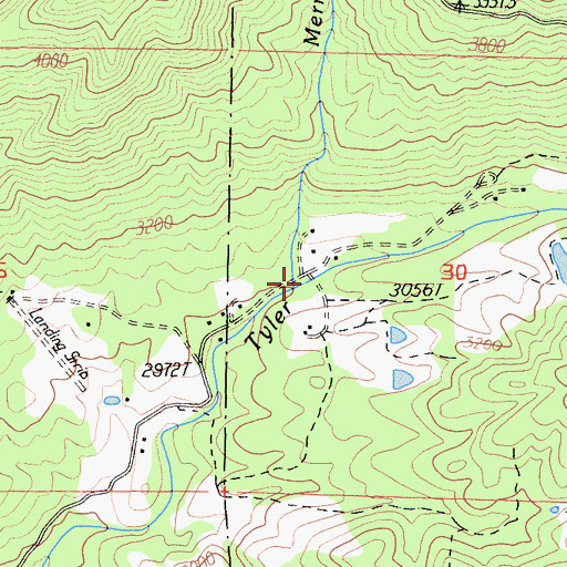 Topographic Map of Merry Creek, CA