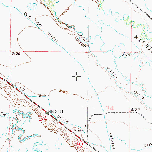 Topographic Map of Richmond Ditch, CO