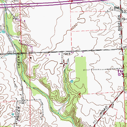 Topographic Map of Dandeecre Farm, OH