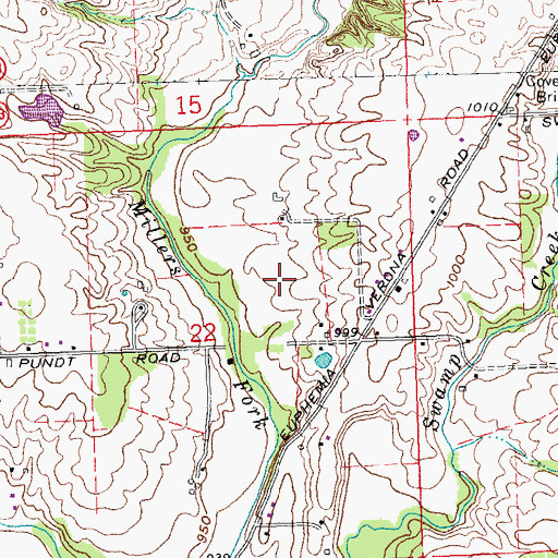 Topographic Map of Baker Farm, OH