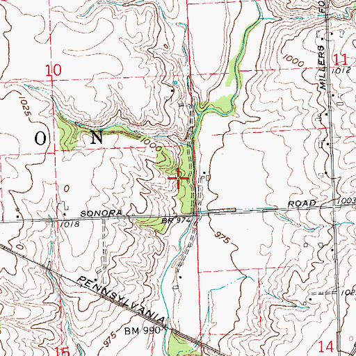 Topographic Map of Salisbury Tree Farm, OH