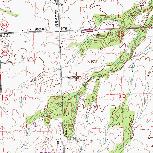 Topographic Map of Eck Farm, OH