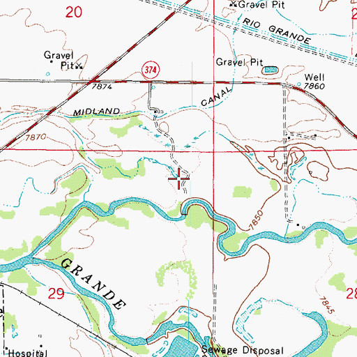 Topographic Map of Rio Grande Ditch 2, CO