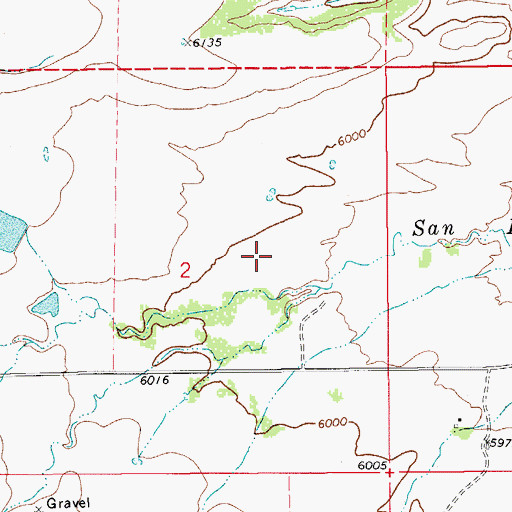 Topographic Map of Sandoval Ditch, CO