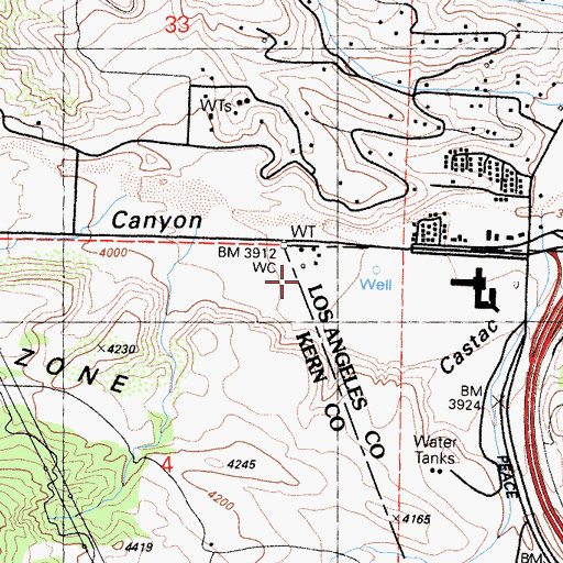Topographic Map of Mesa Valley Farm, CA