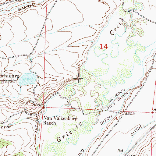 Topographic Map of Seymour Ditch Number 1, CO