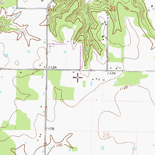 Topographic Map of Allen Cemetery, OK
