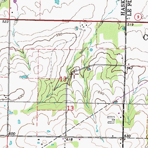 Topographic Map of Cache Cemetery, OK