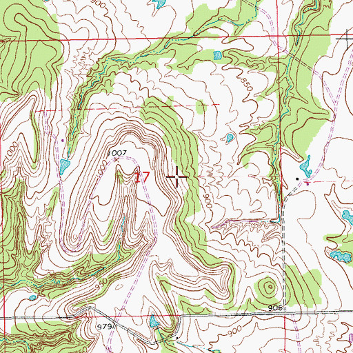 Topographic Map of Gordon Cemetery, OK