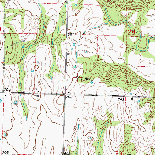 Topographic Map of Hillabee Cemetery, OK