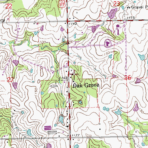 Topographic Map of Salem Presbyterian Cemetery, OK