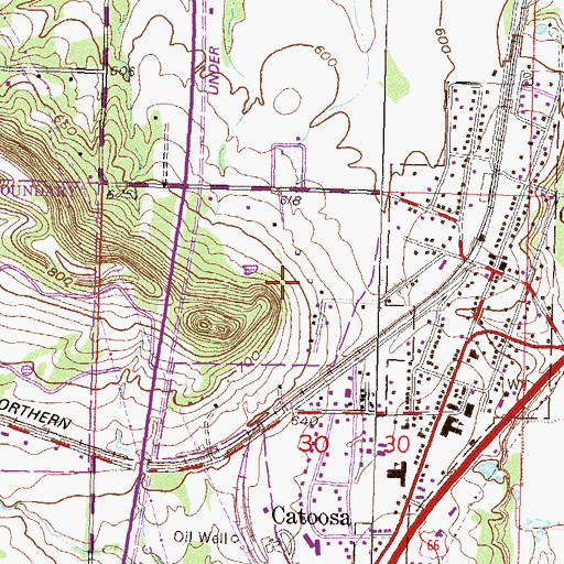 Topographic Map of Denbo Cemetery, OK