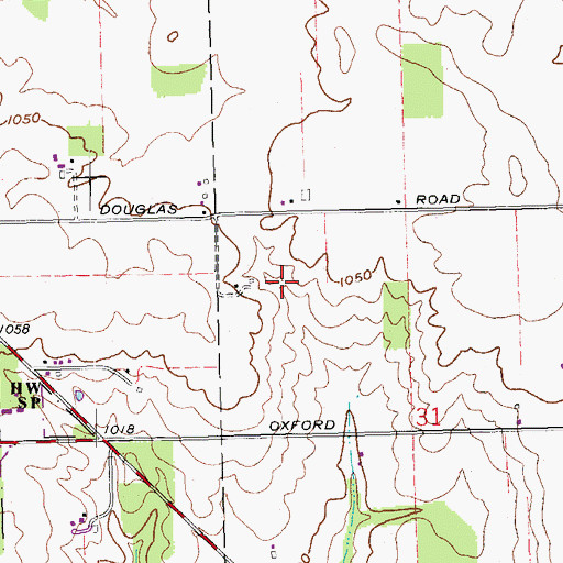 Topographic Map of Fliehman Farms, OH