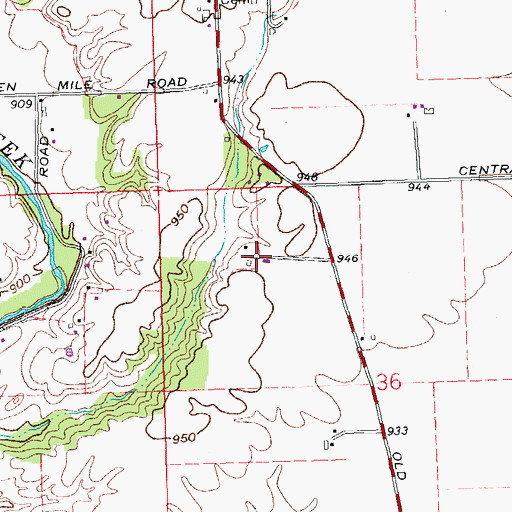 Topographic Map of M D M Farms, OH