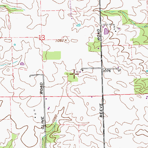 Topographic Map of Stoney Hedgerow Farm, OH