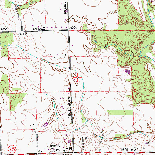 Topographic Map of Lohrey Farms, OH