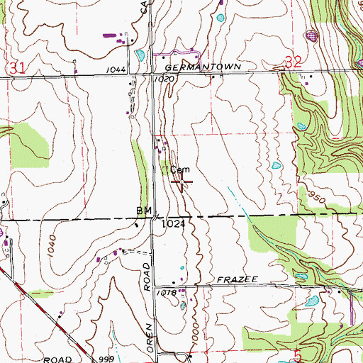 Topographic Map of Dream Acres Farm, OH