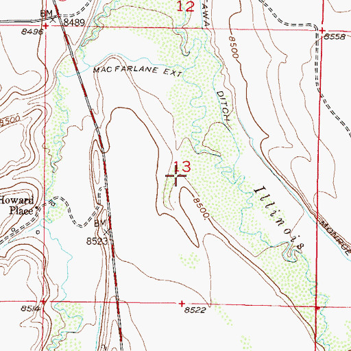 Topographic Map of Slew Ditch, CO