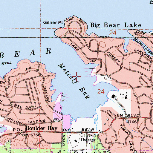 Topographic Map of Metcalf Bay, CA