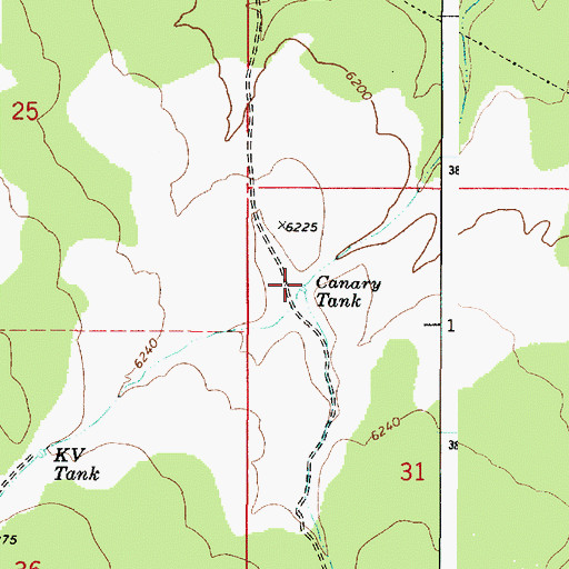 Topographic Map of Canary Tank, AZ