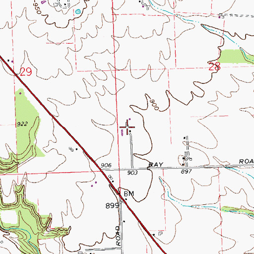 Topographic Map of Ev Mar Farms, OH