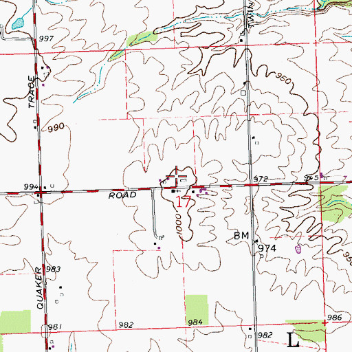 Topographic Map of Grass Fed Farms, OH