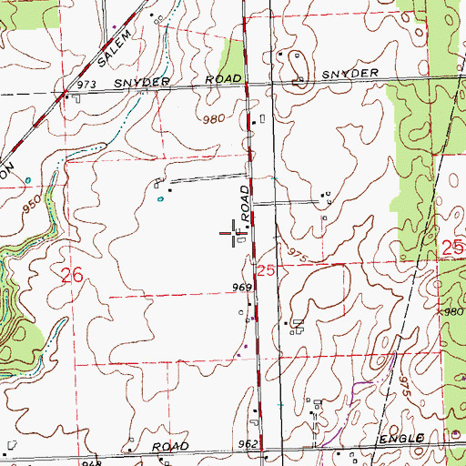Topographic Map of Jones Farms, OH
