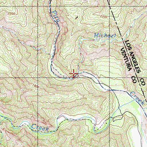 Topographic Map of Michael Creek, CA