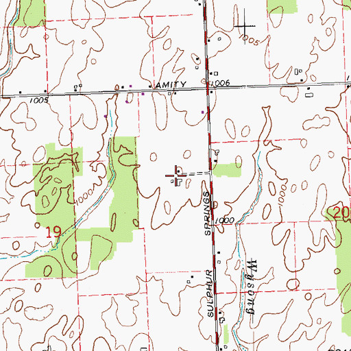 Topographic Map of Lee Farms, OH