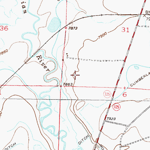 Topographic Map of Thirty Six Ditch, CO