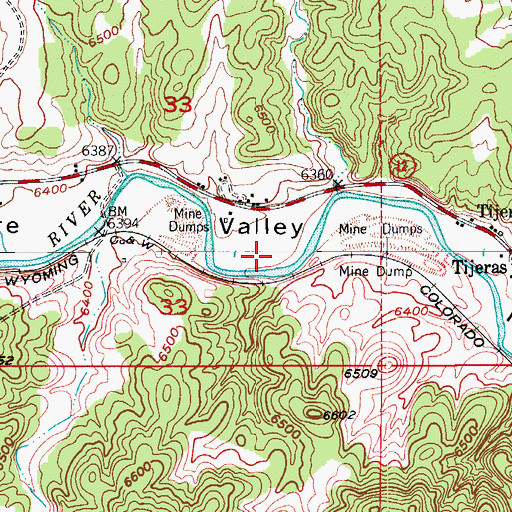 Topographic Map of Tijeras Ditch, CO