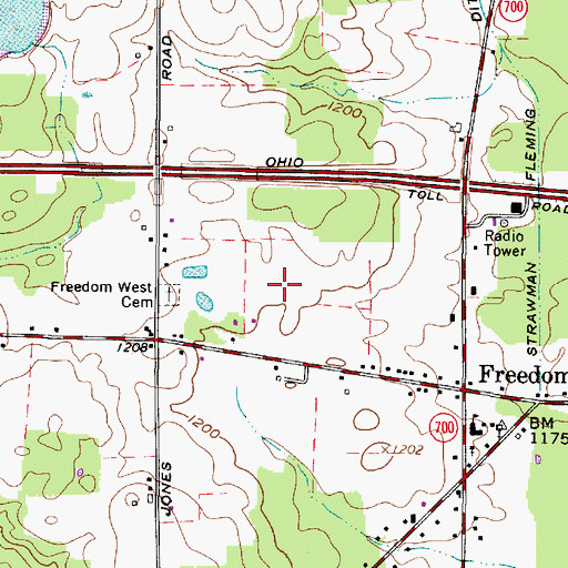 Topographic Map of Kaiser Farm, OH