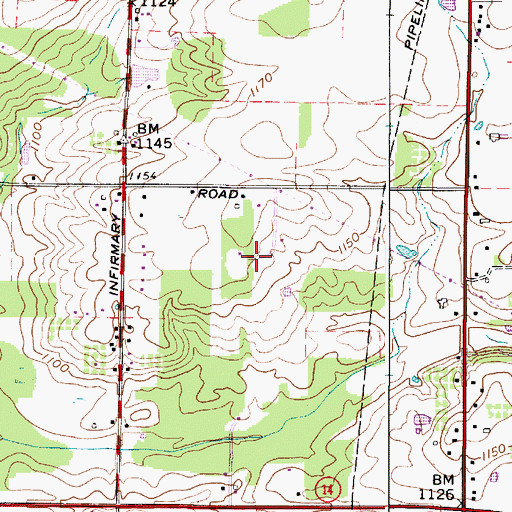 Topographic Map of Freedom Farms, OH