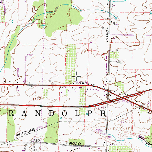 Topographic Map of Marlee Farm, OH
