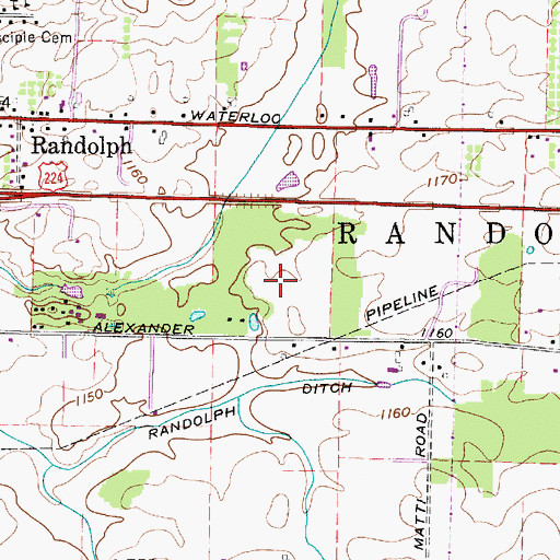 Topographic Map of May's Farm, OH