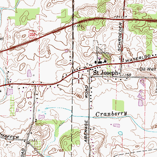 Topographic Map of Victorian Farms, OH