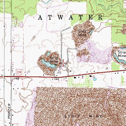 Topographic Map of Karas Farms, OH