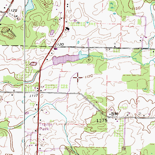 Topographic Map of Oak Tree Farm, OH