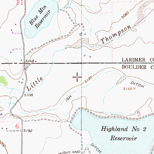 Topographic Map of W R Blower Ditch, CO
