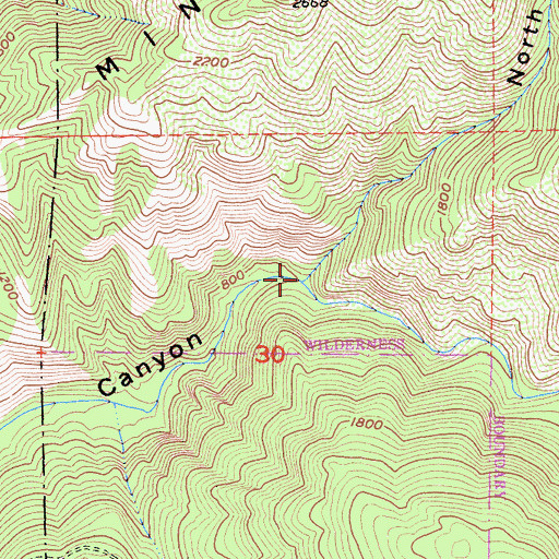 Topographic Map of Middle Fork Devils Canyon, CA