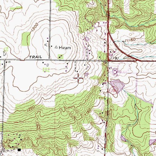 Topographic Map of Whistling Pines Farm, OH