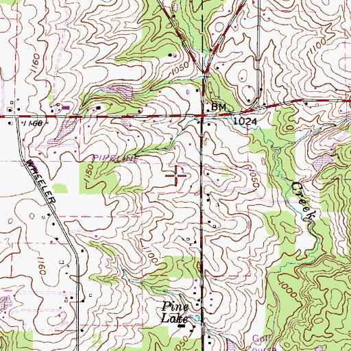 Topographic Map of White Pine Stables, OH