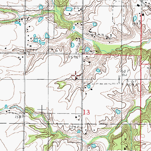Topographic Map of Eaton Farms, IL
