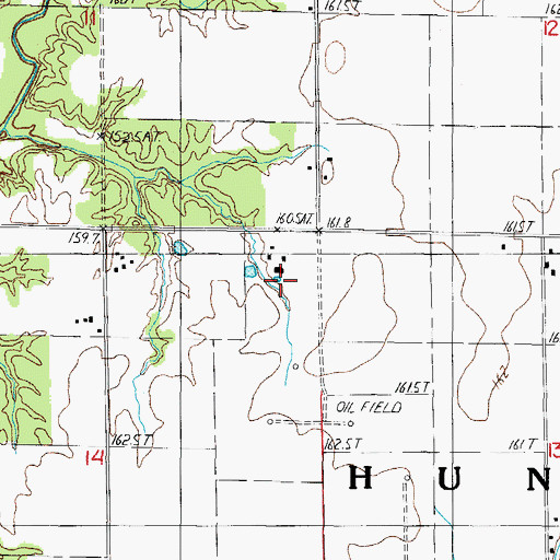 Topographic Map of Matson Farms, IL