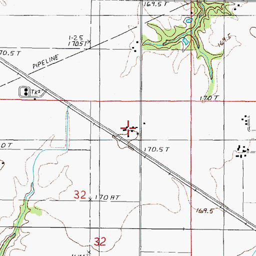 Topographic Map of Rocking B Farms, IL