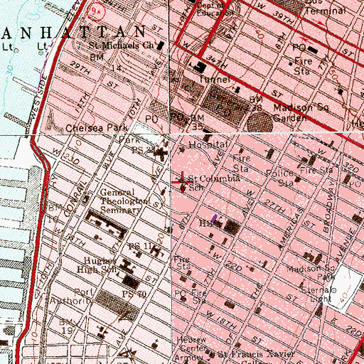 Topographic Map of Church of Saint Columba, NY