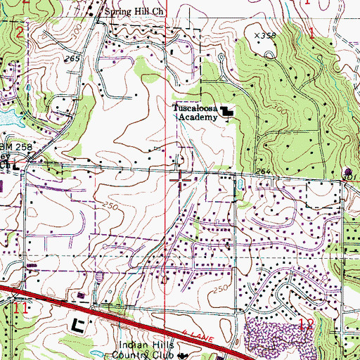 Topographic Map of Riverwood Presbyterian Church, AL